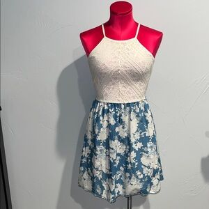 January 7 White and blue floral summer dress!